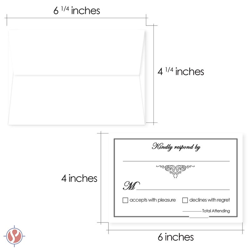 S Superfine Printing RSVP Wedding Return Cards size 4 x 6 With A6 Envelopes - 50 Per Pack - Image 5